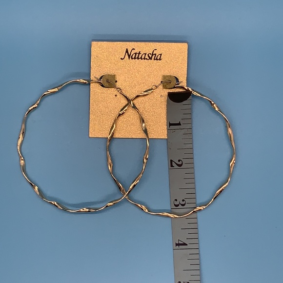 Natasha Gold Tone Hoop Earrings - Picture 4 of 4